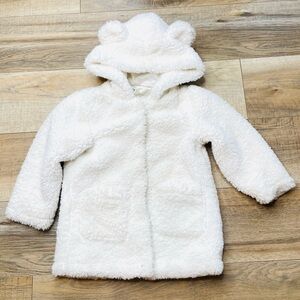 H&m White Teddy Bear White Sherpa Jacket for Toddler Girls